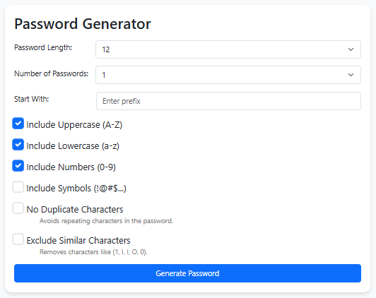 Strong Password Generator